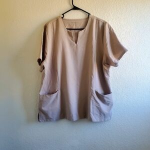 Mandala Scrub Top Black Equa-Tek Technology Double Pocket Size 2XL